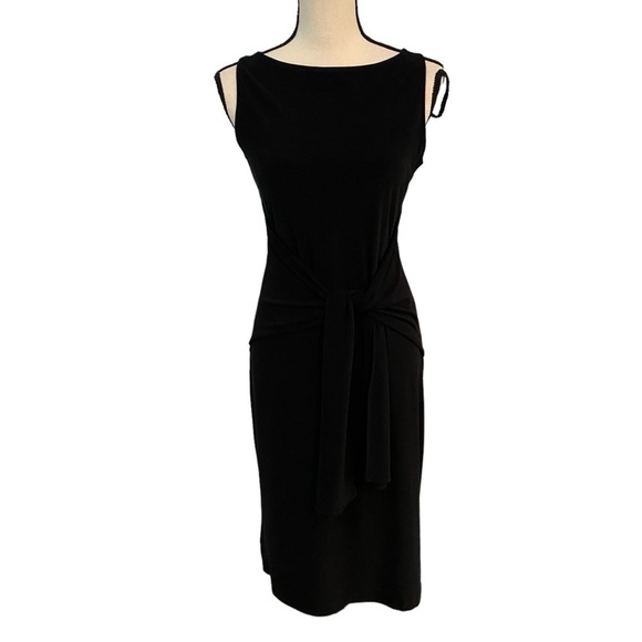 Norma Kamali Tie Waist Little Black Dress Size Medium Cocktail Revolve Jersey - Picture 2 of 15